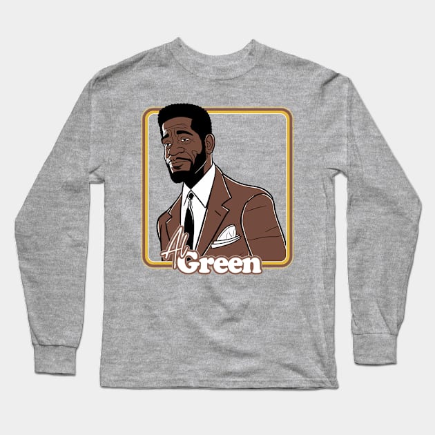 Al Green / Retro Aesthetic 70s Soul Fan Design Long Sleeve T-Shirt by DankFutura